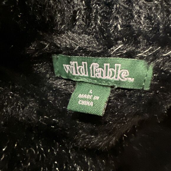 Wild Fable Turtleneck Sparkle Boxy Pullover Sweater - Black Women's L New - Picture 8 of 8